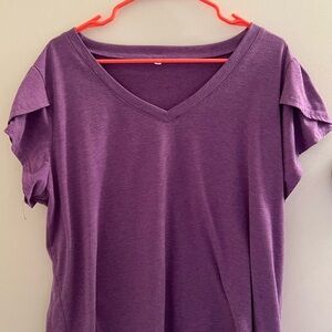 Cute Purple Tulip Sleeved Shirt